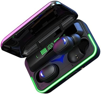 Fones de ouvido sem fio Bluetooth 5.3 - HiFi estéreo com microfone, tela LED e IPX7 à prova d'água