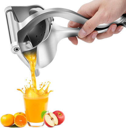 Manual Stainless Steel Fruit Juicer - Lemon and Orange Juicer with Removable Filter