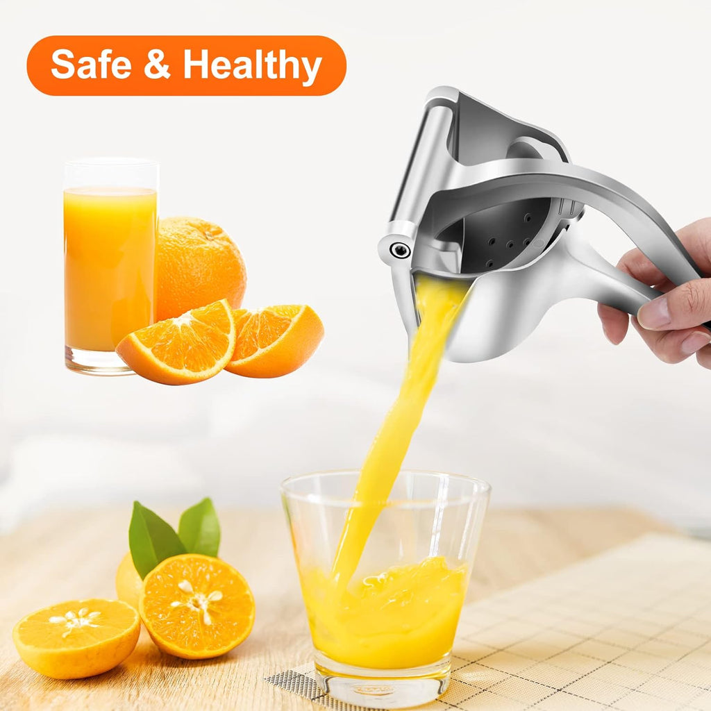 Manual Stainless Steel Fruit Juicer - Lemon and Orange Juicer with Removable Filter