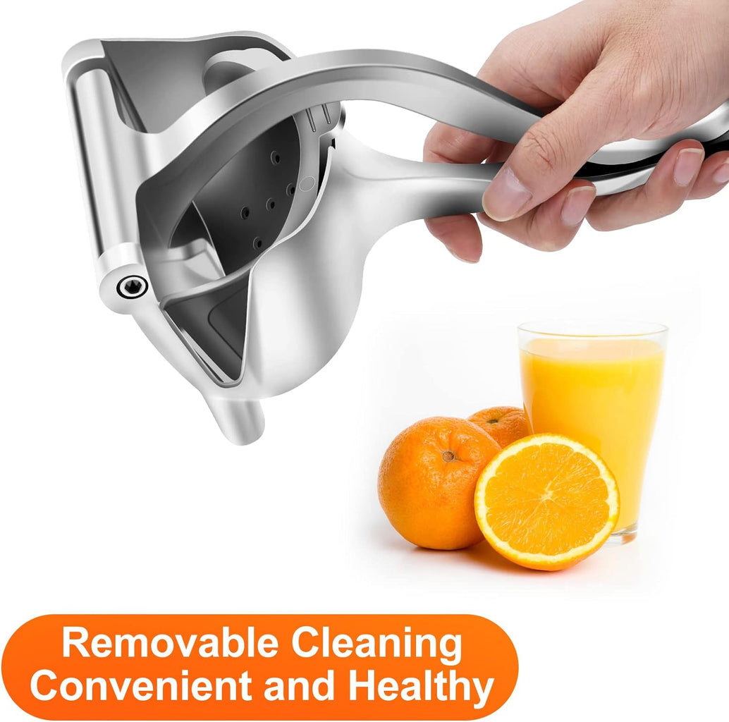 Manual Stainless Steel Fruit Juicer - Lemon and Orange Juicer with Removable Filter