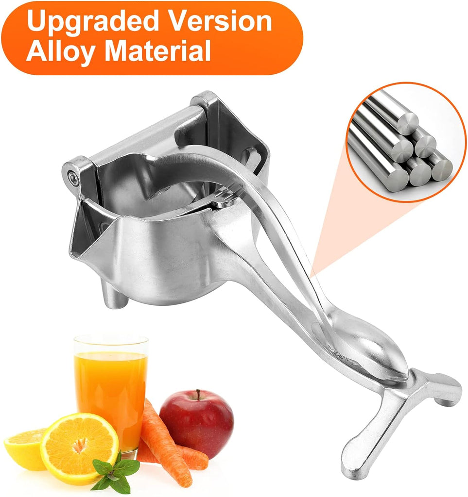 Manual Stainless Steel Fruit Juicer - Lemon and Orange Juicer with Removable Filter