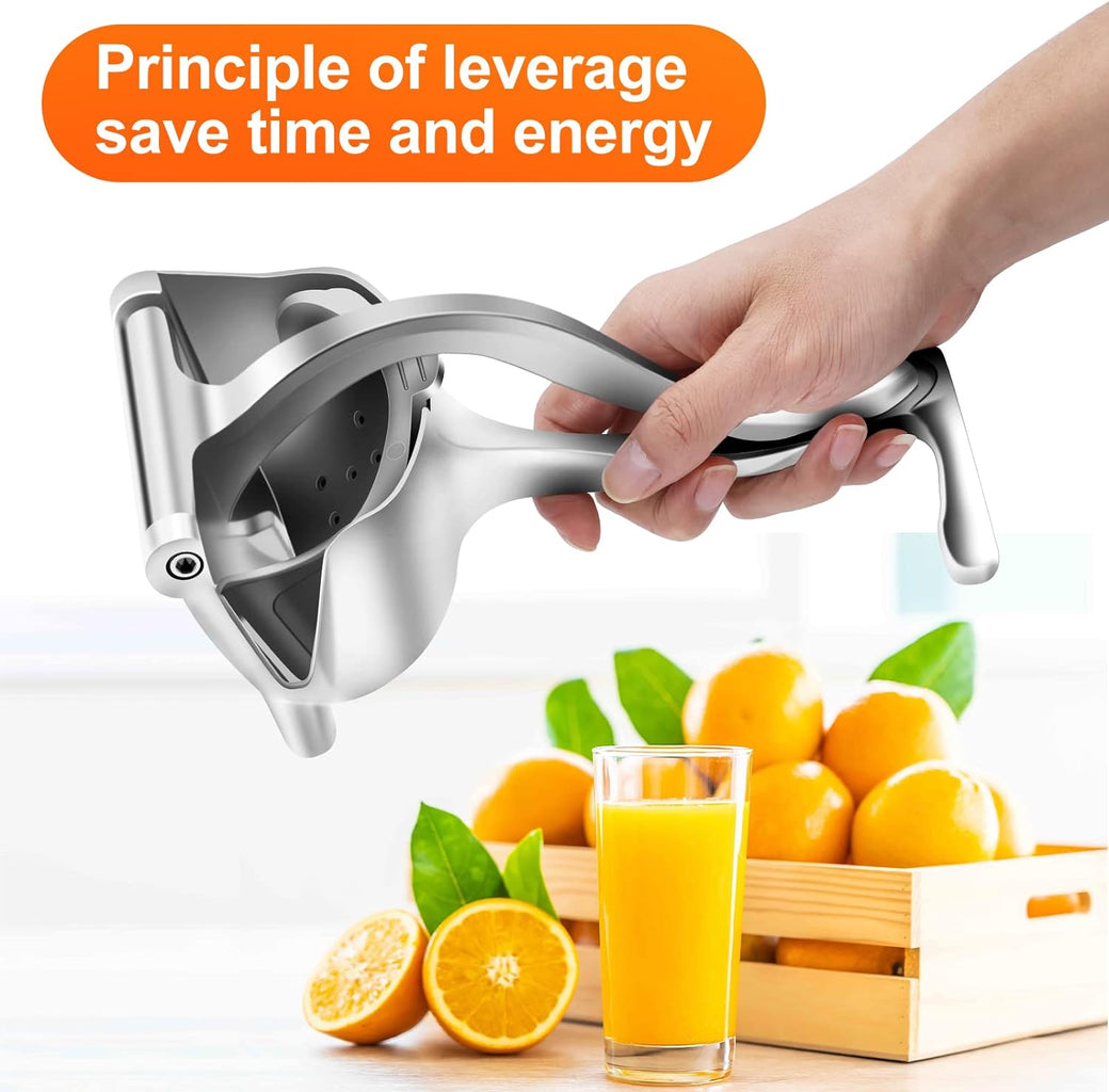 Manual Stainless Steel Fruit Juicer - Lemon and Orange Juicer with Removable Filter